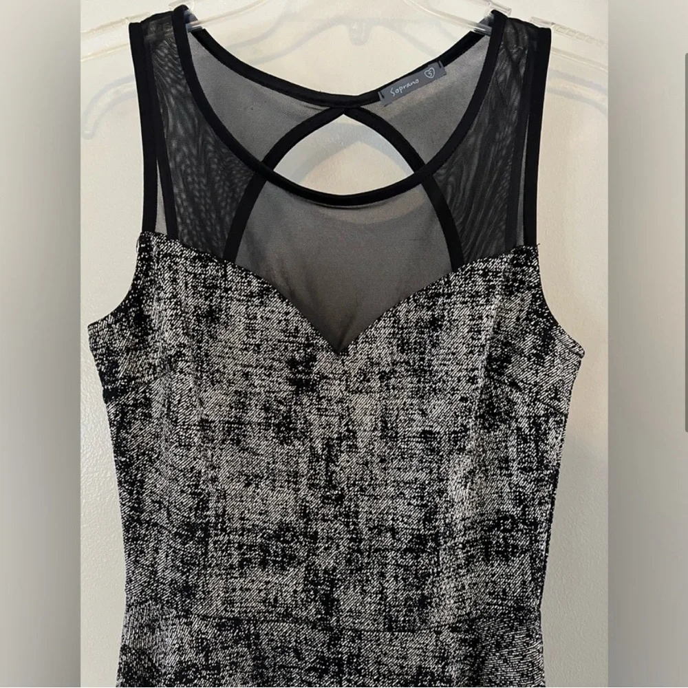 Black and Silver Sheer Top Dress - Picture 2 of 5
